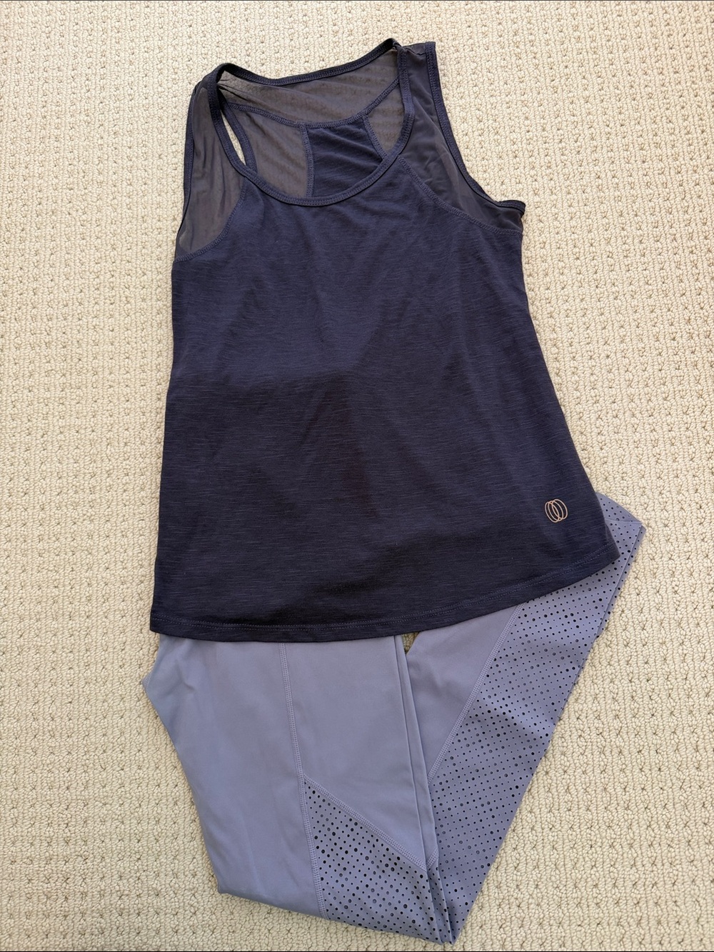 Purple Mesh Racerback Tank with Logo